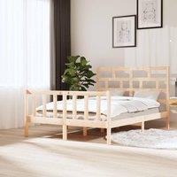 Berkfield Home Bed Frame Solid Wood Pine 140x200 cm in Brown