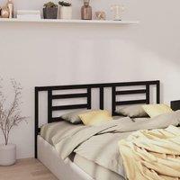 Berkfield Home Bed Headboard Black 206x4x100 cm Solid Pine Wood | Size: 206 x 4 x 100 cm