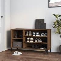 Berkfield Home Shoe Cabinet Brown Oak 102x36x60 cm Engineered Wood | Size: 102 x 36 x 60 cm