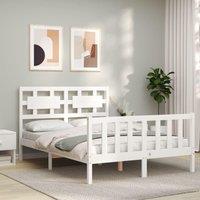 Berkfield Home Bed Frame with Headboard White 120x200 cm Solid Wood
