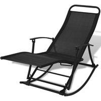 Garden Rocking Chair Steel and Textilene Black