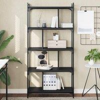 Berkfield Home Bookcase 5-Tier Black 76x32x158 cm Engineered Wood | Size: 76 x 32 x 158 cm