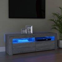Berkfield Home TV Cabinet with LED Lights Grey Sonoma 120x35x40 cm | Size: 120 x 35 x 40 cm