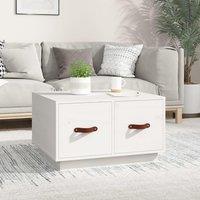 Berkfield Home Coffee Table White 60x53x35 cm Solid Wood Pine | Size: 60 x 53 x 35 cm