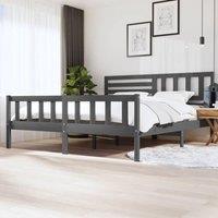 Berkfield Home Bed Frame Grey Solid Wood 200x200 cm