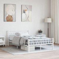 Berkfield Home Bed Frame White Metal 140x200 cm
