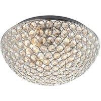 Netlighting Chryla 3 Light Bathroom Flush Ceiling Light Chrome Clear Crystal Detail IP44 G9