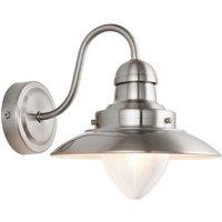 Mendip 1 Light Indoor Dome Wall Light Clear Glass Satin Nickel E14