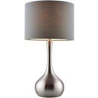 Netlighting Piccadilly Table Touch Lamp Satin Nickel E14 in Grey
