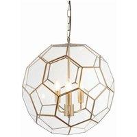 Netlighting Miele 3 Light Spherical Pendant Antique Brass Glass E14 in Gold