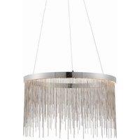 Netlighting Zelma LED 1 Light Pendant Chrome Silver Chain in Grey