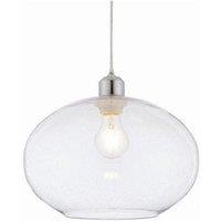 Netlighting Dimitri 1 Light Pendant Glass With Bubbles E27 in Clear