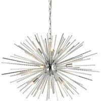 Netlighting Lena 9 Light Spherical Pendant Chrome Plate G9 in Grey