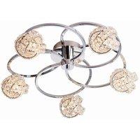 Netlighting Talia 5 Light Semi flush Chrome Crystal (K5) Glass G9 in Clear