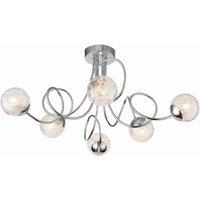 Netlighting Auria LED 6 Light Semi flush Chrome With Chrome Wire Bead Shade G9 in Grey