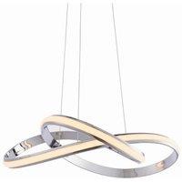 Netlighting Aria Integrated LED Pendant Chrome Effect Plate & Matt White Silicone 1 Light Dimmable IP20 in Grey