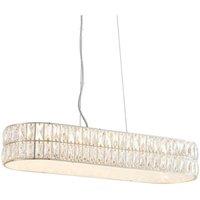 Netlighting Verina LED 5 Light Bar Pendant Chrome Crystal Glass Detail in Clear