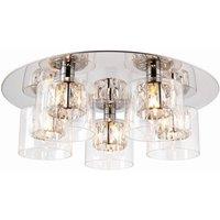 Netlighting Verina 5 Light Flush Chrome Glass G9 in Clear