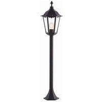 Netlighting Burford 1 Light Outdoor Floor Lamp Matt Black Paint Glass IP44 E27 in Clear