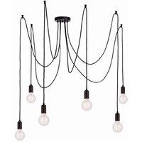 Netlighting Studio 6 Light Cluster Pendant Matt Black Paint E27