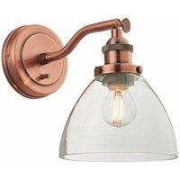 Netlighting Hansen 1 Light Wall Glass Aged Copper Plate E14 in Clear