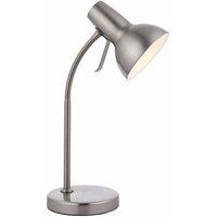 Netlighting Amalfi LED 1 Light Table Lamp Satin Nickel Gloss White Paint GU10 in Grey