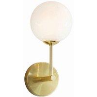 Netlighting Otto Wall Satin Brushed Gold Effect Plate & Gloss Opal Glass 1 Light Dimmable IP20 G9