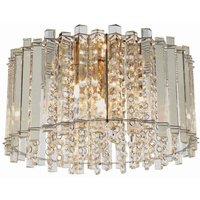 Netlighting Hanna Flush Clear Crystal (K5) Glass & Chrome Effect Plate 4 Light Dimmable IP20 G9