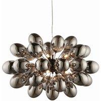 Netlighting Infinity Pendant Black Chrome Effect Plate & Smokey Mirror Effect Tinted Glass 8 Light Dimmable IP20 G9