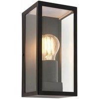 Netlighting Oxford Outdoor Wall Matt Black Paint & Clear Glass 1 Light Dimmable IP44 E27
