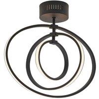 Netlighting Avali LED Semi Flush Light Matt Black & White Acrylic