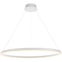 Netlighting Staten Single Pendant Light Matt White Paint White Silicone