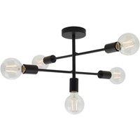 Netlighting Studio 5 Light Semi Flush Light Matt Black E27