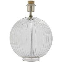 Netlighting Jemma 1 Light Table Light Clear Ribbed Glass & Satin Nickel Plate (Base only) E27 in Grey