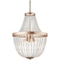 Netlighting Celine 5 Light Pendant Light Rose Gold Paint & Clear Glass E14