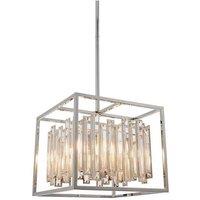 Netlighting Acadia 4 Light Ceiling Pendant Chrome Plate & Clear Crystal Glass E14