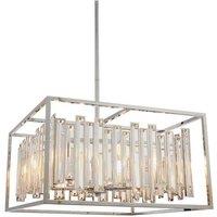 Netlighting Acadia 6 Light Ceiling Pendant Chrome Plate & Clear Crystal Glass E14