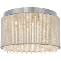 Netlighting Galina 10 Light Flush Light Chrome Plate & Clear Crystal G9