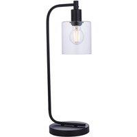 Netlighting Toledo Complete Table Lamp Matt Black Clear Glass