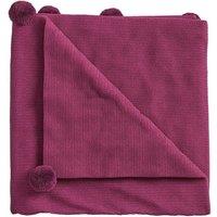 Helena Springfield 'Pom Pom' Knit Throw in Fuchsia