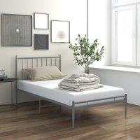 Berkfield Home Bed Frame Grey Metal 100x200 cm