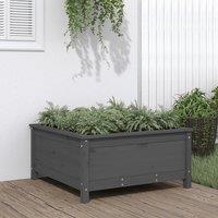 Berkfield Home Garden Planter Grey 82.5x82.5x39 cm Solid Wood Pine