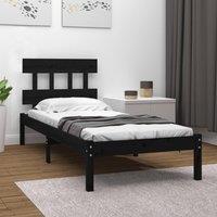 Berkfield Home Bed Frame Black Solid Wood 100x200 cm