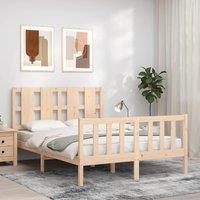 Berkfield Home Bed Frame with Headboard 120x200 cm Solid Wood in Brown