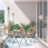 Berkfield Home 3 Piece Folding Bistro Set Solid Acacia Wood in Brown