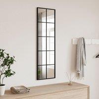 Berkfield Home Wall Mirror Black 30x100 cm Rectangle Iron