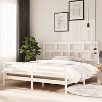 Berkfield Home Bed Frame White Solid Wood Pine 200x200 cm