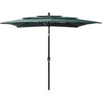 Berkfield Home 3-Tier Parasol with Aluminium Pole Green 2.5x2.5 m