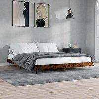Berkfield Home Bed Frame Smoked Oak 120x200 cm Engineered Wood in Brown | Size: Small Double