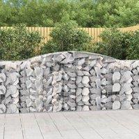 Berkfield Home Arched Gabion Baskets 4 pcs 400x50x100/120 cm Galvanised Iron in Silver